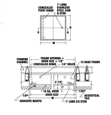 Recessed Access Door for Tile Karp