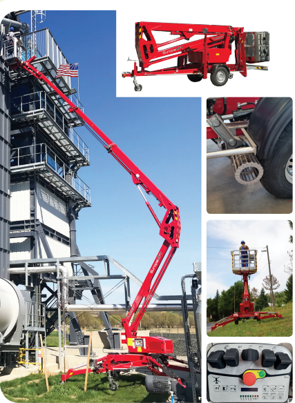 Trailer Mounted Boom/Bucket Rotating Lift - TM5333A Gas Europelift
