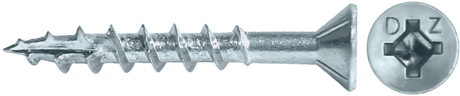 LOK WOOD SCREWS- SQUARE PHILLIPS FLAT WITH NIBS COARSE TYPE 17 (ZINC) Daggerz