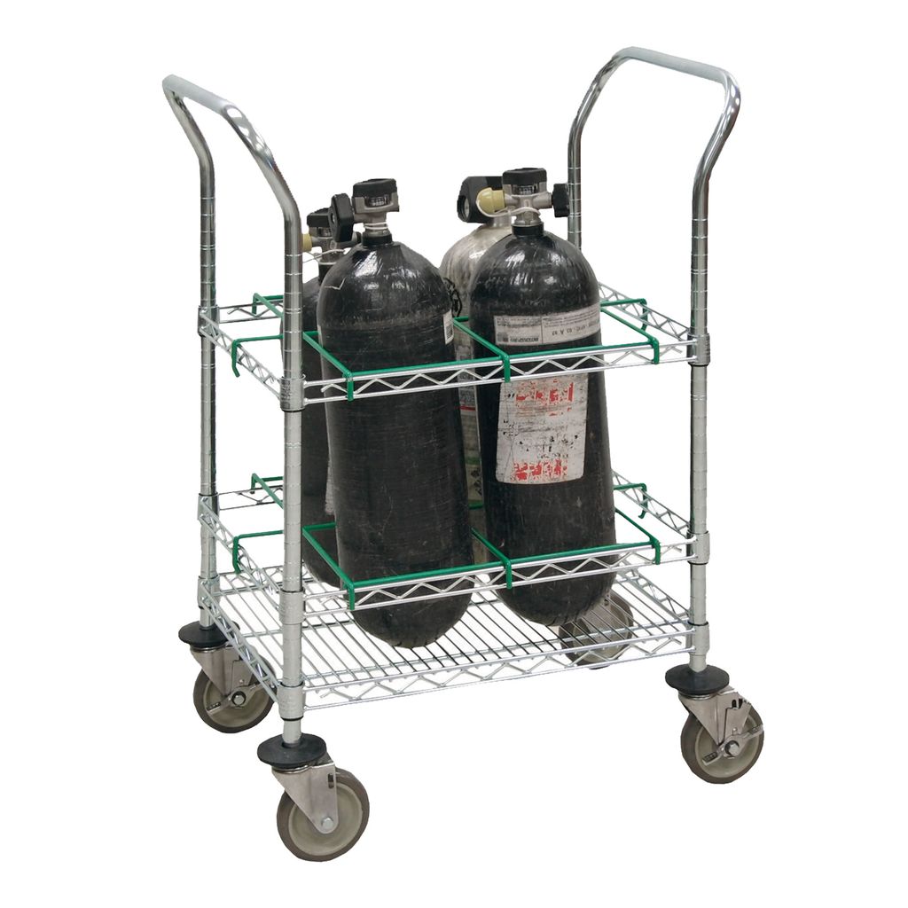 EMS Oxygen Cart – SCBA or M Cylinders Ready Rack
