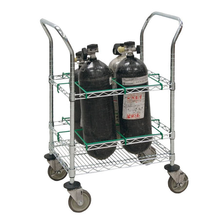 EMS Oxygen Cart – SCBA or M Cylinders Ready Rack