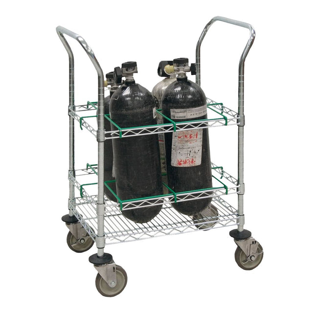 EMS Oxygen Cart – SCBA or M Cylinders Ready Rack