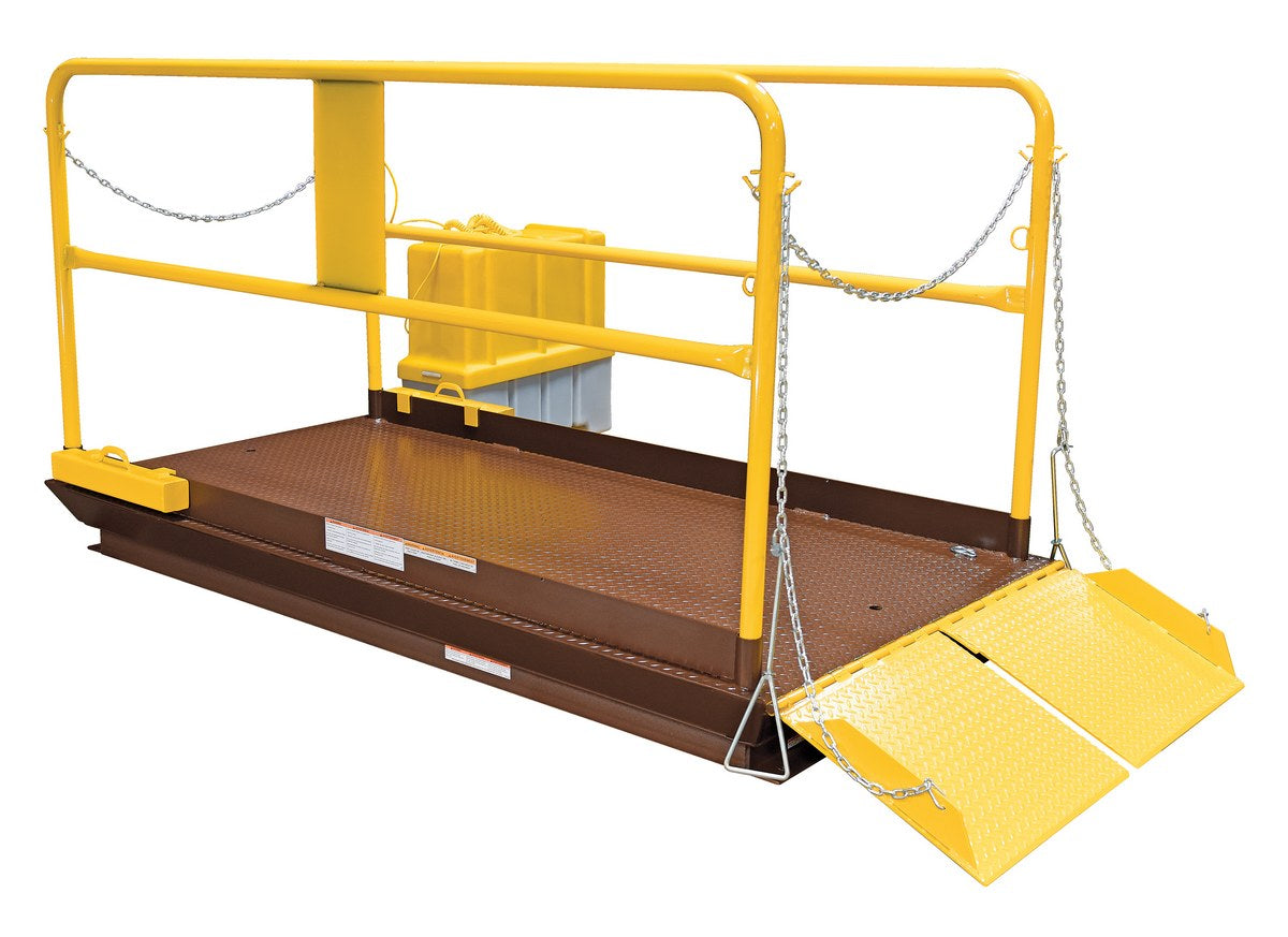 Steel Premium Truck Scissor Dock Lift 6 Ft x 8 Ft 8,000 Lb. Capacity Brown/Yellow Vestil