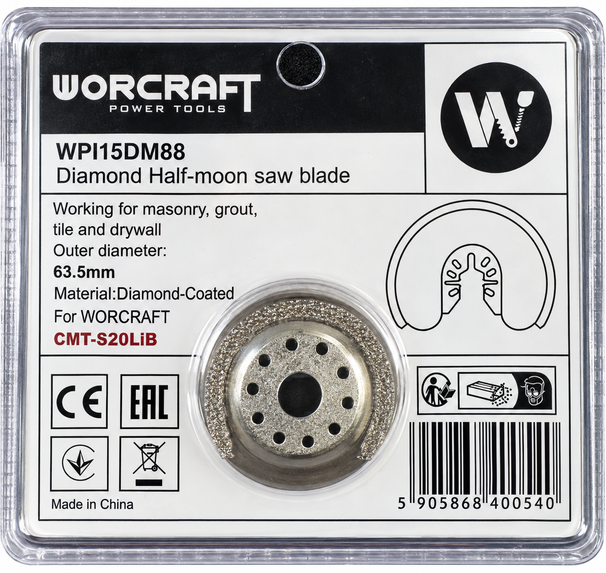 Worcraft diamond half moon saw blade