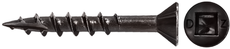 LOK WOOD SCREWS- SQUARE FLAT WITH NIBS COARSE TYPE 17 (LUBRICIZED) Daggerz