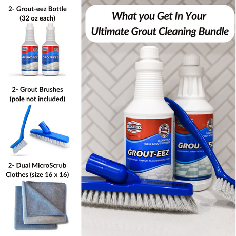The Complete Grout Renewal Kit with 2 MicroScrub Towels Clean-eez
