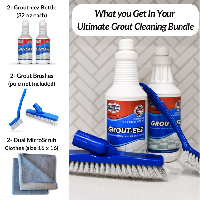 The Complete Grout Renewal Kit with 2 MicroScrub Towels Clean-eez