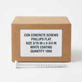 CON CONCRETE SCREWS - PHILLIPS FLAT ( BRONZE & WHITE COATING)