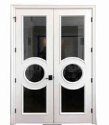 Art Deco Double Doors sku-42580372455617 Custom Iron Door Pros Black 61" x 81 "