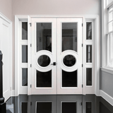 Art Deco Double Doors sku-48074487398593 Custom Iron Door Pros Black 72" x 96"