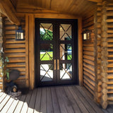 Artemis Double Iron Doors: Regency Style with Tempered Glass & Insulated Flush Bolt System Custom Iron Door Pros