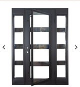 Atlas II Single hinged door with Sidelights Custom Iron Door Pros