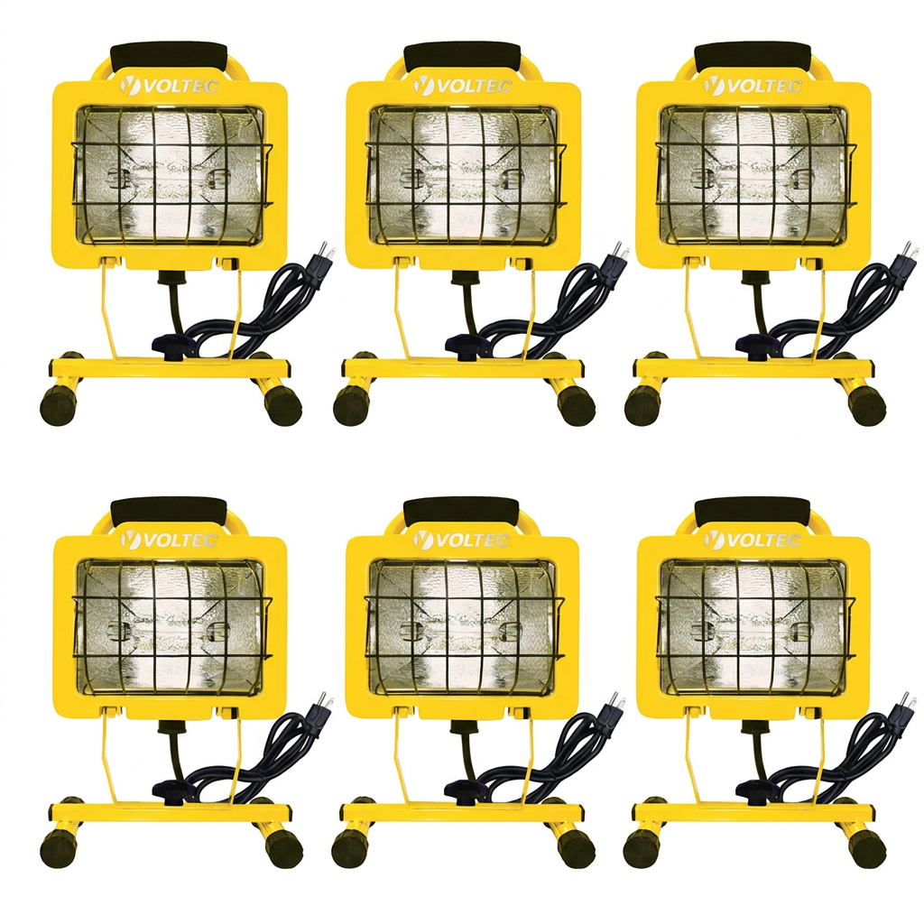 500 Watt Heavy-Duty Halogen Work Light – Pack of 6 Lights