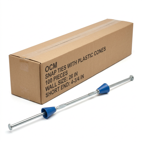 Snap Ties with Plastic Cones (100 Pieces) STSEC-26 OCM Short End (4-3/4") 26"