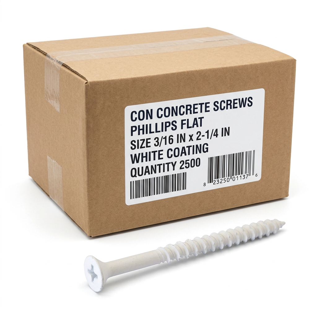 CON CONCRETE SCREWS - PHILLIPS FLAT ( BRONZE & WHITE COATING)