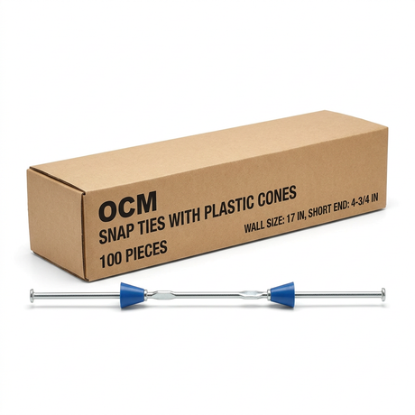 Snap Ties with Plastic Cones (100 Pieces) TSEC-17 OCM Short End (4-3/4") 17"