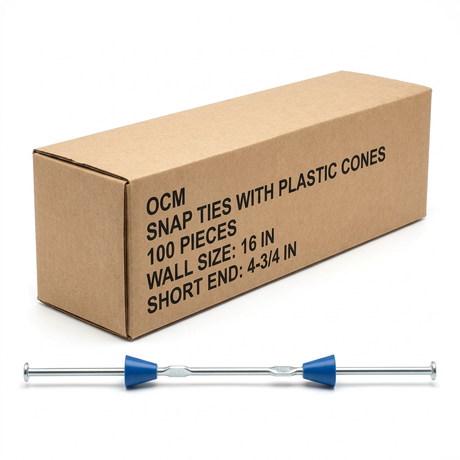 Snap Ties with Plastic Cones (100 Pieces) STSEC-16 OCM Short End (4-3/4") 16"