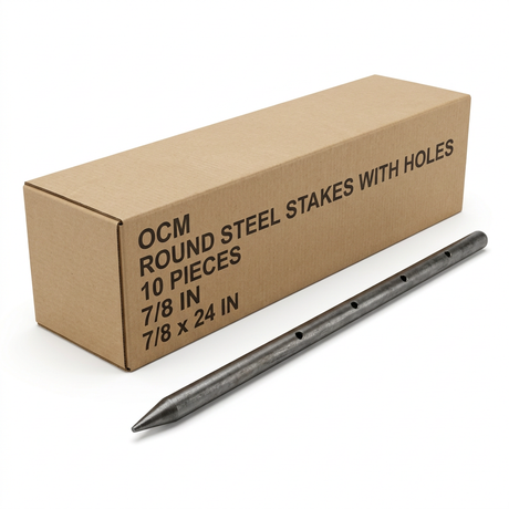 Steel Stake (10 Pieces) SS87X24-RH OCM 7/8" 24"