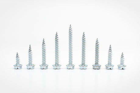 NEEDLE POINT SCREWS - SLOTTED HEX WASHER HEAD (Zinc) Daggerz