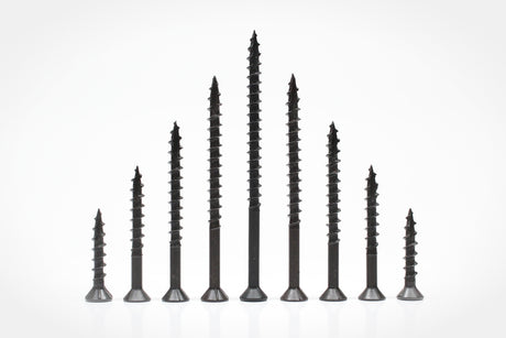 LOK WOOD SCREWS- SQUARE FLAT WITH NIBS COARSE TYPE 17 (BLACK OXIDE) Daggerz