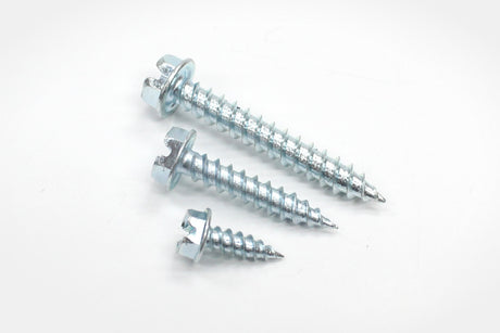 NEEDLE POINT SCREWS - SLOTTED HEX WASHER HEAD (Zinc) Daggerz