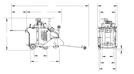CC7574DD-P In-Line Walk Behind Saw Diamond Products