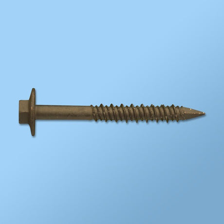 CON CONCRETE SCREWS - HEX FLANGE QUICK-CON ( BRONZE & WHITE COATING) QCCT14134BRZ Daggerz 1/4" x 1-3/4" (Box of 2000) Bronze Coating