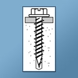 CON CONCRETE SCREWS - HEX WASHER HEAD (BLUE GUARD COATING) - 5/16" Hex Daggerz