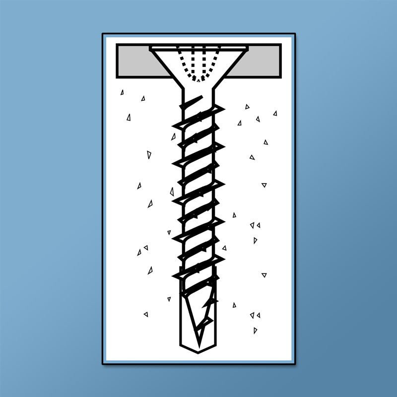 CON CONCRETE SCREWS - PHILLIPS FLAT (BLUE GUARD COATING) - #3 Phillips Daggerz