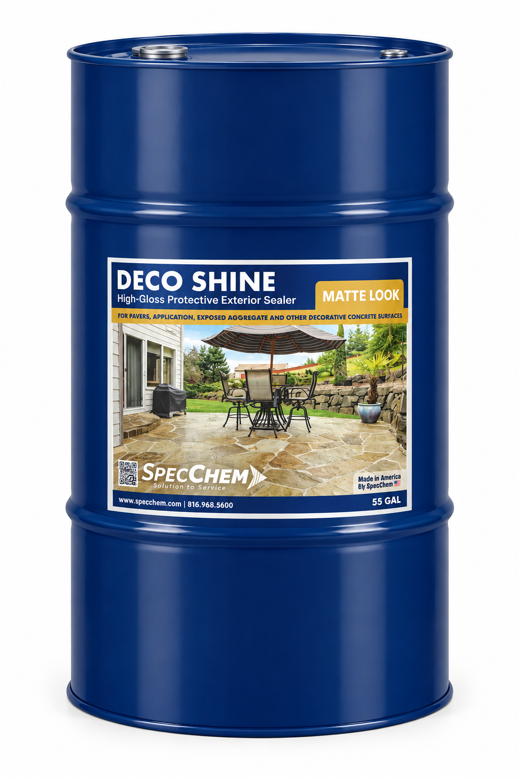 Deco Shine Matte Matte Finish Protective Exterior Sealer DSHINEM-55 SpecChem 55 Gallon