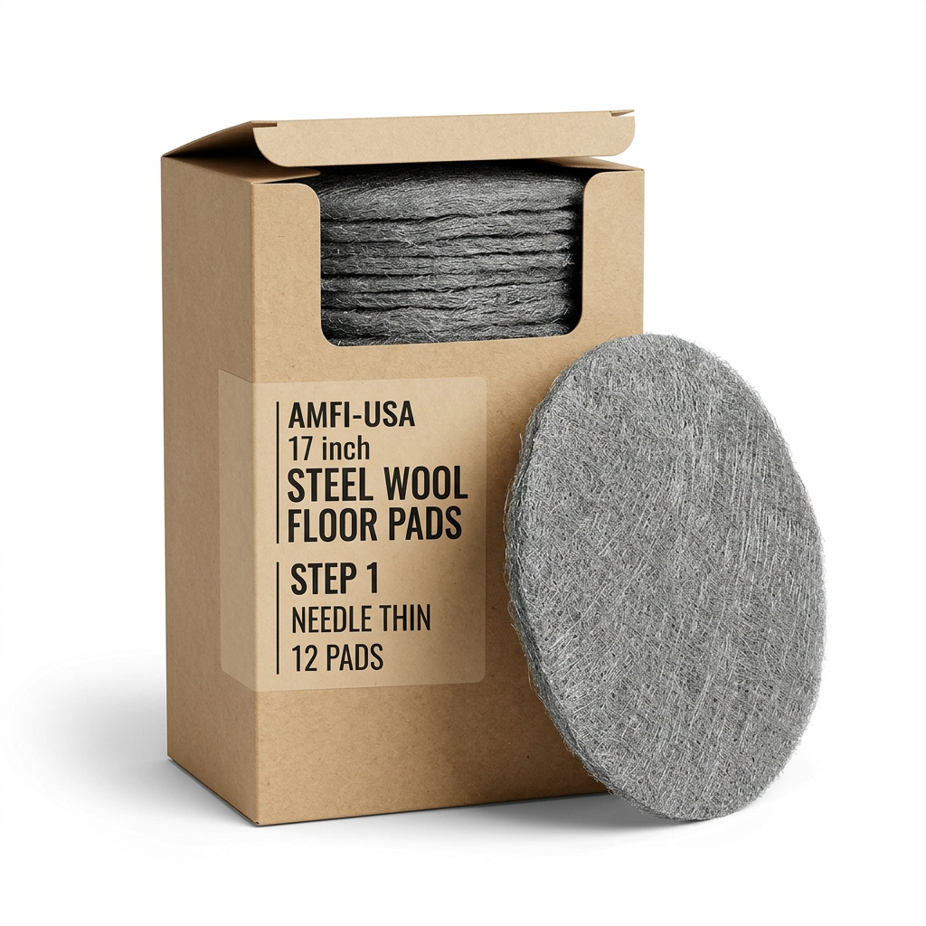 Amfi-USA 17" Diameter Steel Wool Floor Pads