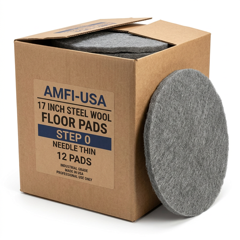 Amfi-USA 17" Diameter Steel Wool Floor Pads