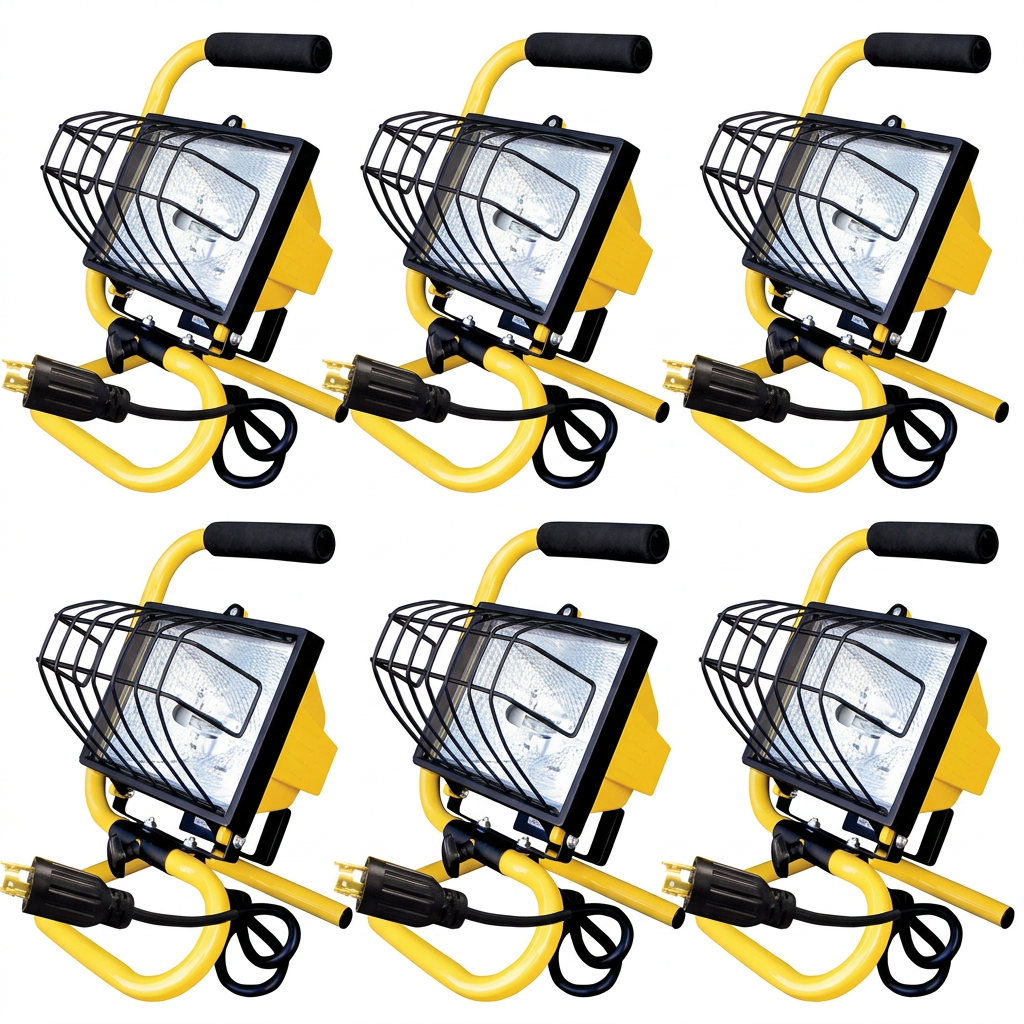 500 Watt Halogen Work Light with Locking Ends - Pack of 6