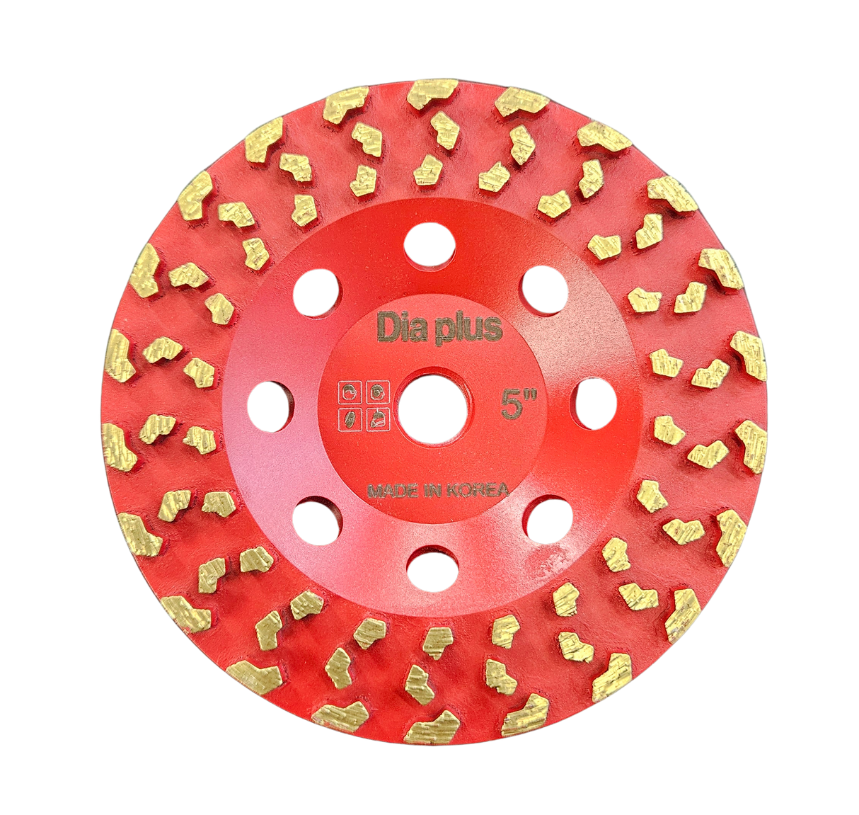 Dia Plus Vacuum Brazed Cup Wheel for Grinding Concrete, Epoxy, and Coatings VBCW5-T Dia Plus 5" Thread 5/8"-11