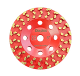 Dia Plus Vacuum Brazed Cup Wheel for Grinding Concrete, Epoxy, and Coatings VBCW5-T Dia Plus 5" Thread 5/8"-11
