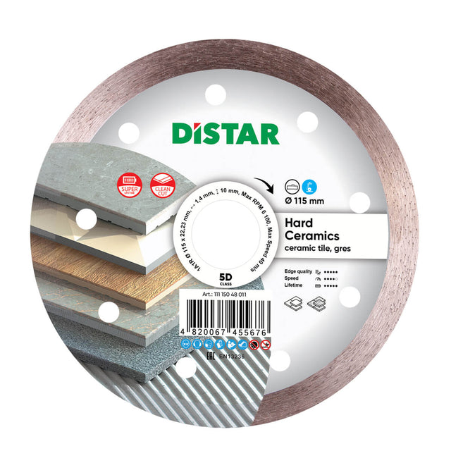 Diamond Cutting Blade 1A1R Hard Ceramics 11115048011 Distar 4.5"