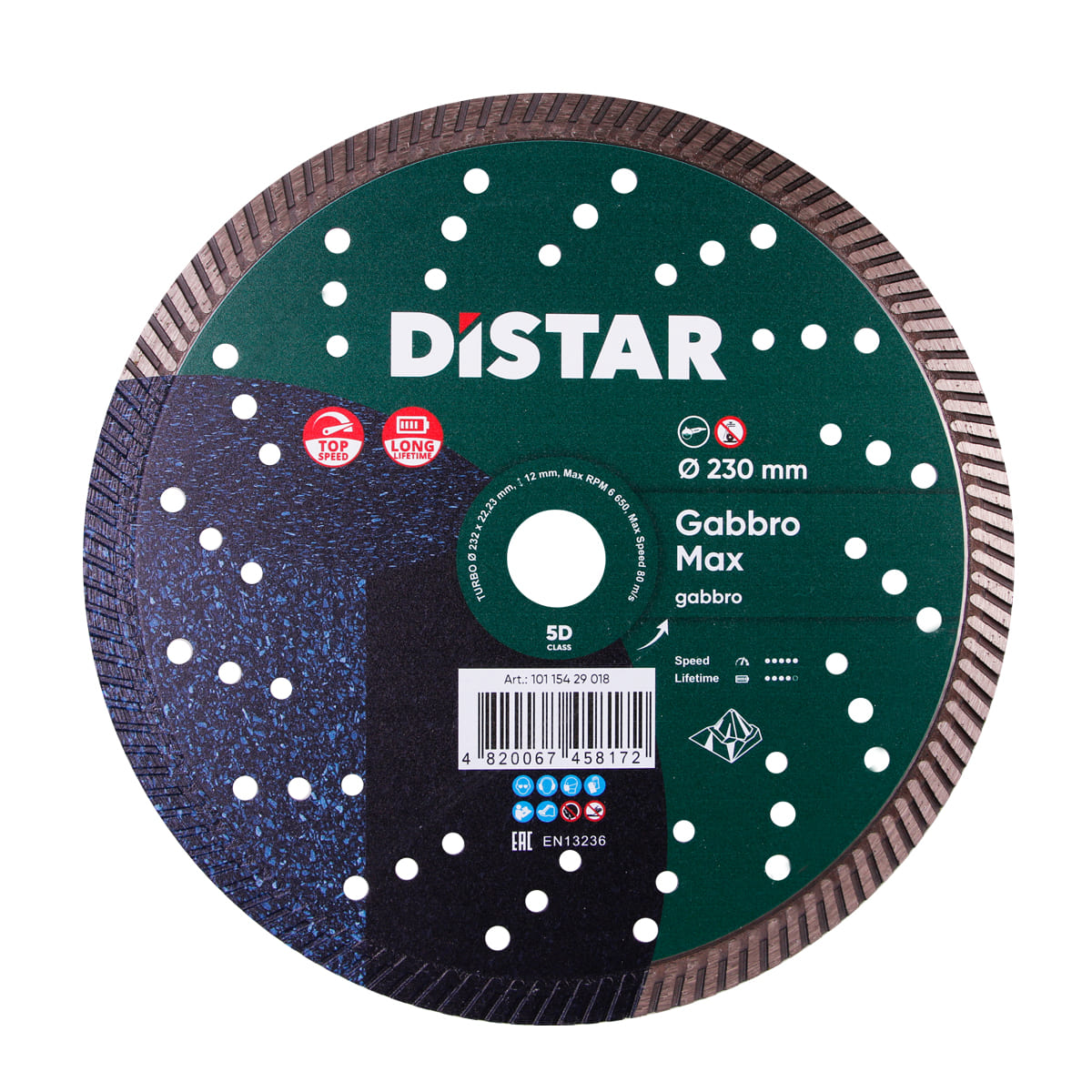 Diamond Cutting Blade Turbo 232 Gabbro Max Distar