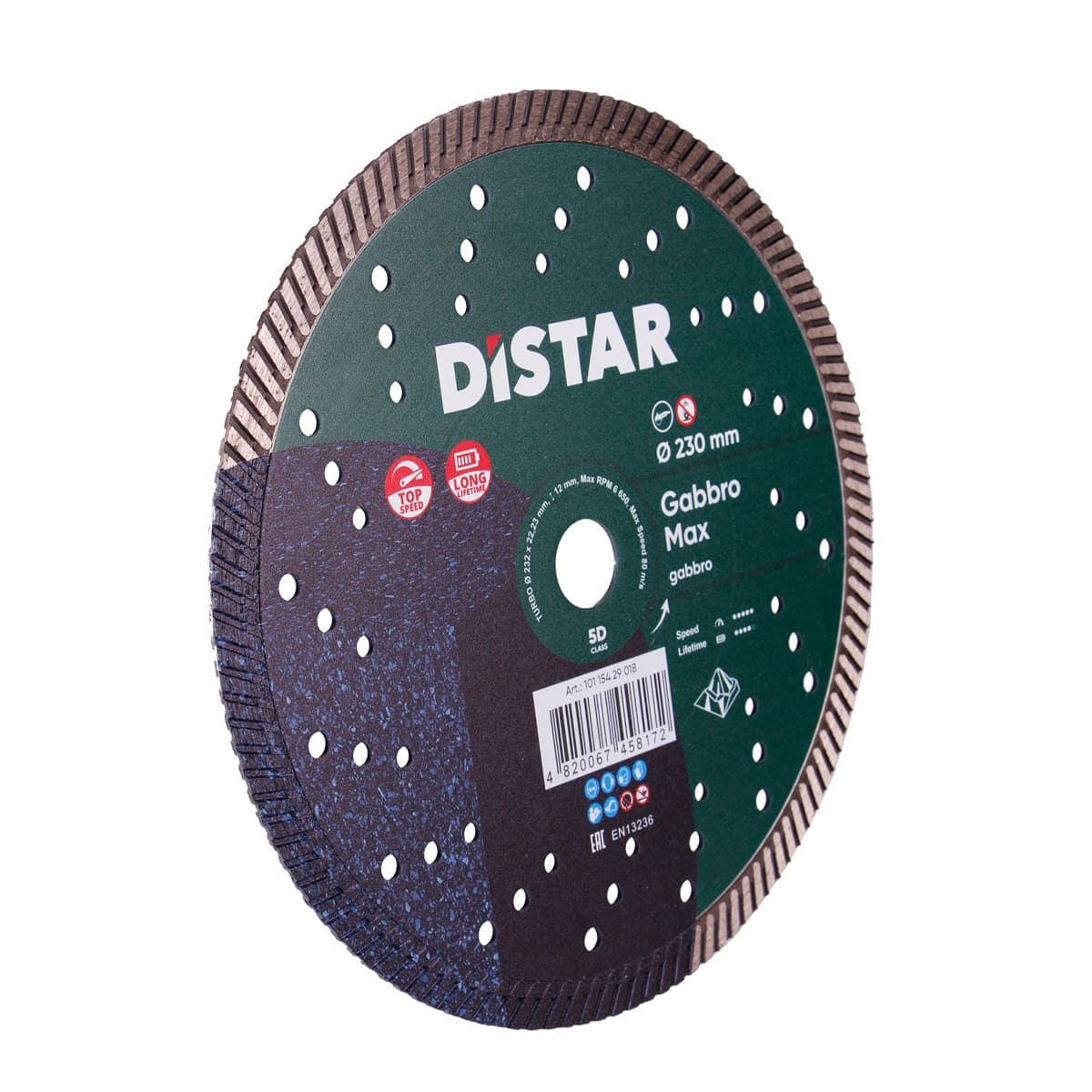 Diamond Cutting Blade Turbo 232 Gabbro Max Distar