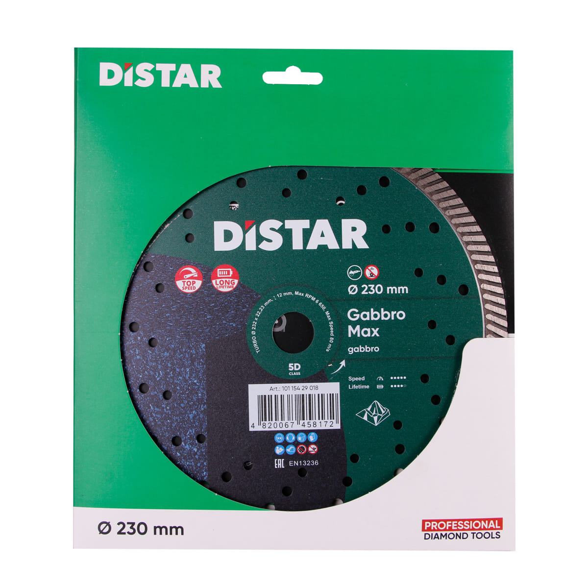 Diamond Cutting Blade Turbo 232 Gabbro Max Distar
