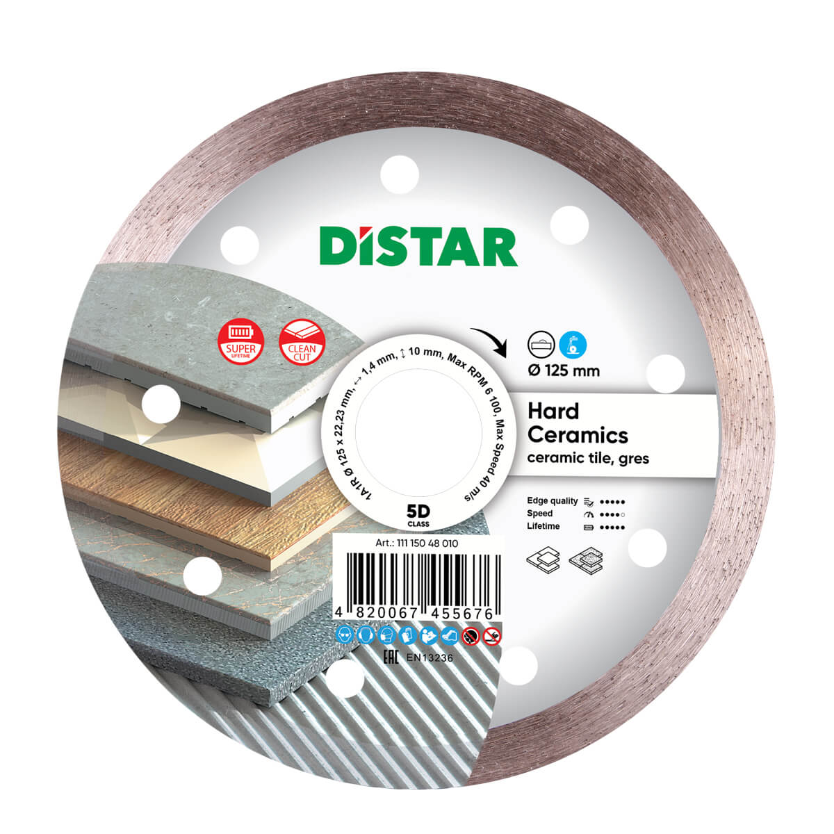 Diamond Cutting Blade 1A1R Hard Ceramics 11115048010 Distar 5"