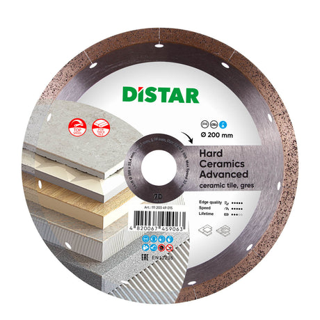 Diamond Cutting Blade 1A1R Hard Ceramics Advanced 11120349015 Distar 8"