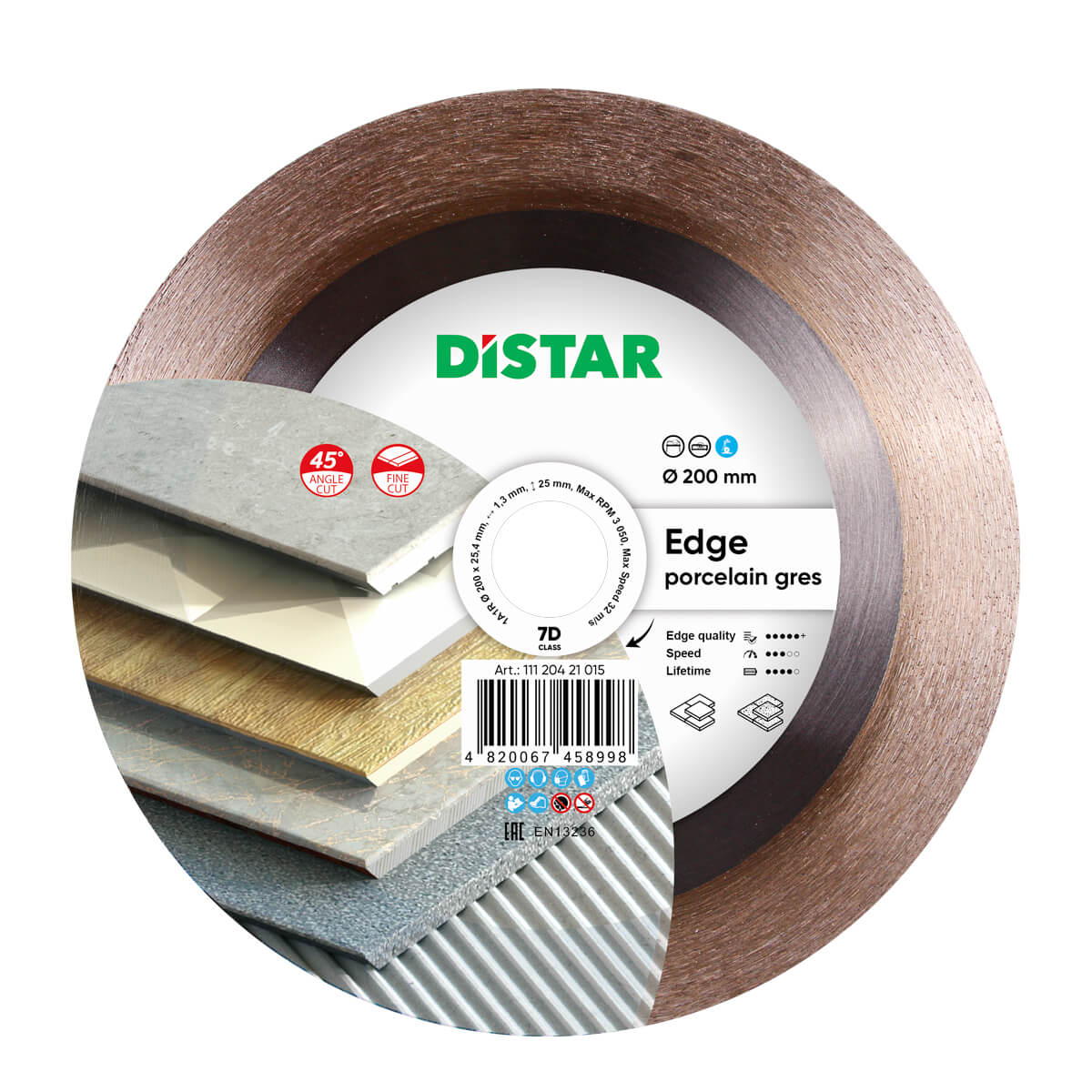 Diamond cutting blade 1A1R Edge 11120421015 Distar 8"
