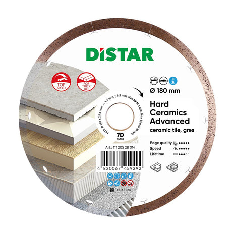 Diamond Cutting Blade 1A1R Hard Ceramics Advanced 11120528014 Distar 7"