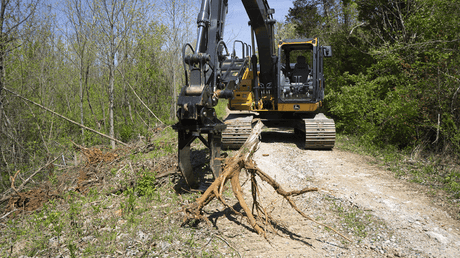 Excavator Tree Grubber Blue Diamond Attachments