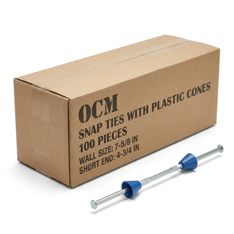 Snap Ties with Plastic Cones (100 Pieces) STSEC-7.58 OCM Short End (4-3/4") 7-5/8"