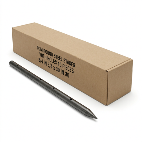 Steel Stake (10 Pieces) SS75X30-RH OCM 3/4" 30"