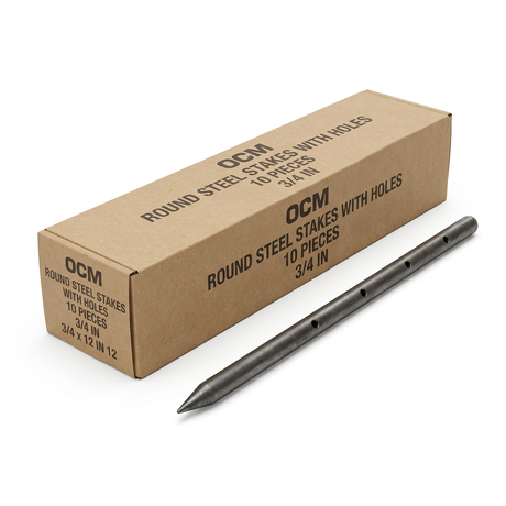 Steel Stake (10 Pieces) SS75X12-RH OCM 3/4" 12"