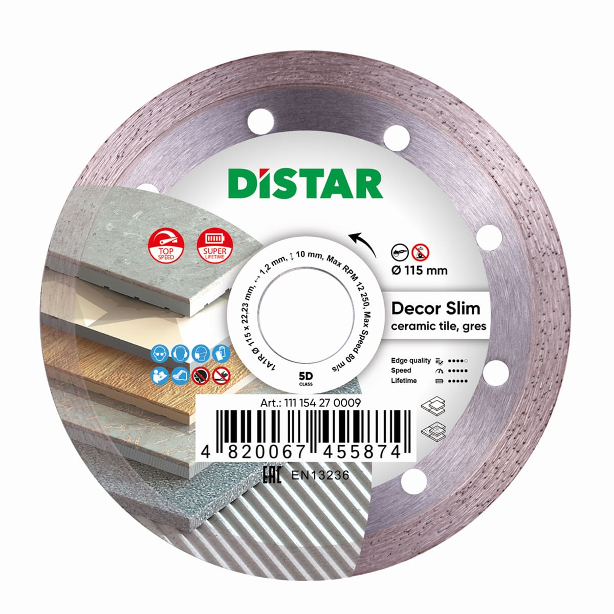 Diamond Cutting Blade 1A1R Decor Slim 11115427009 Distar 4.5"