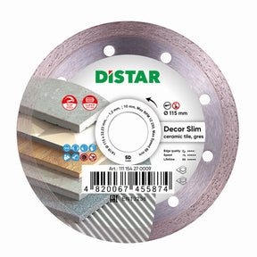 Diamond Cutting Blade 1A1R Decor Slim (Sold in sets) 11115427009 Distar 4.5" (Set of 6)