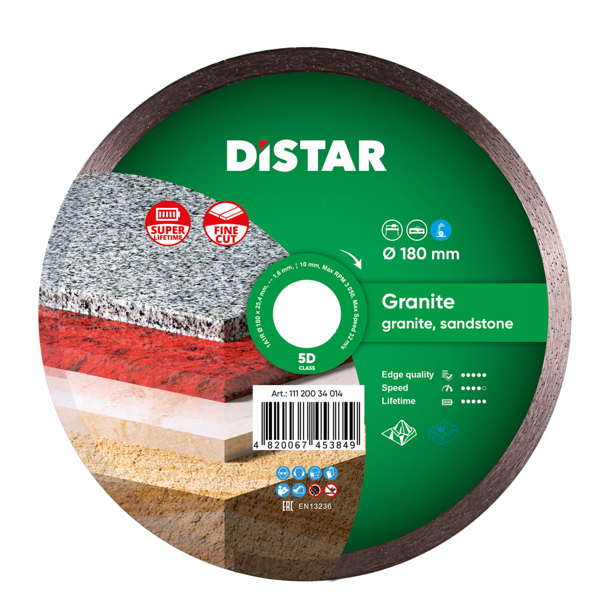Diamond Cutting Blade 1A1R Granite 11120034014 Distar 7"